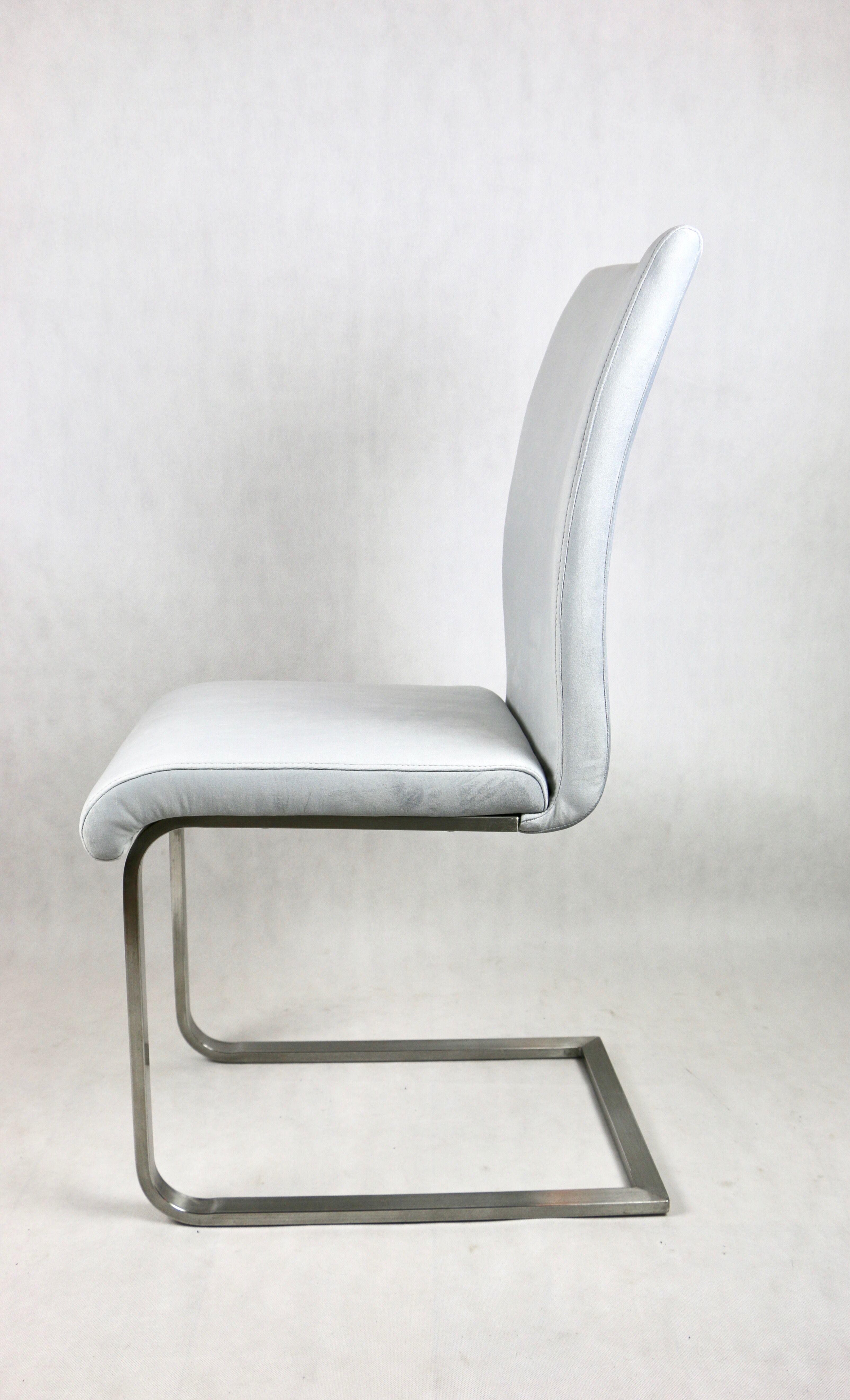 Grey Chairs on aluminium legs fully restored, Set of 4