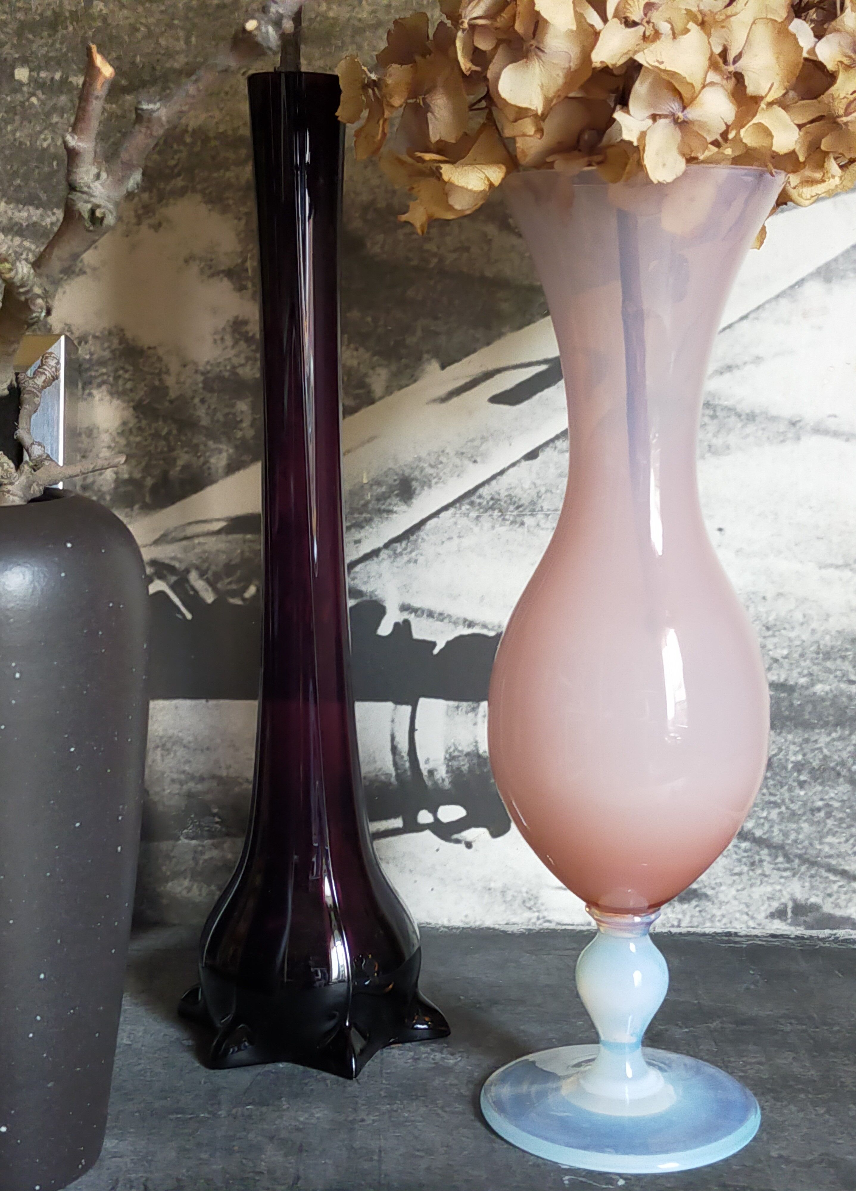 Vintage fair opaline walking vase