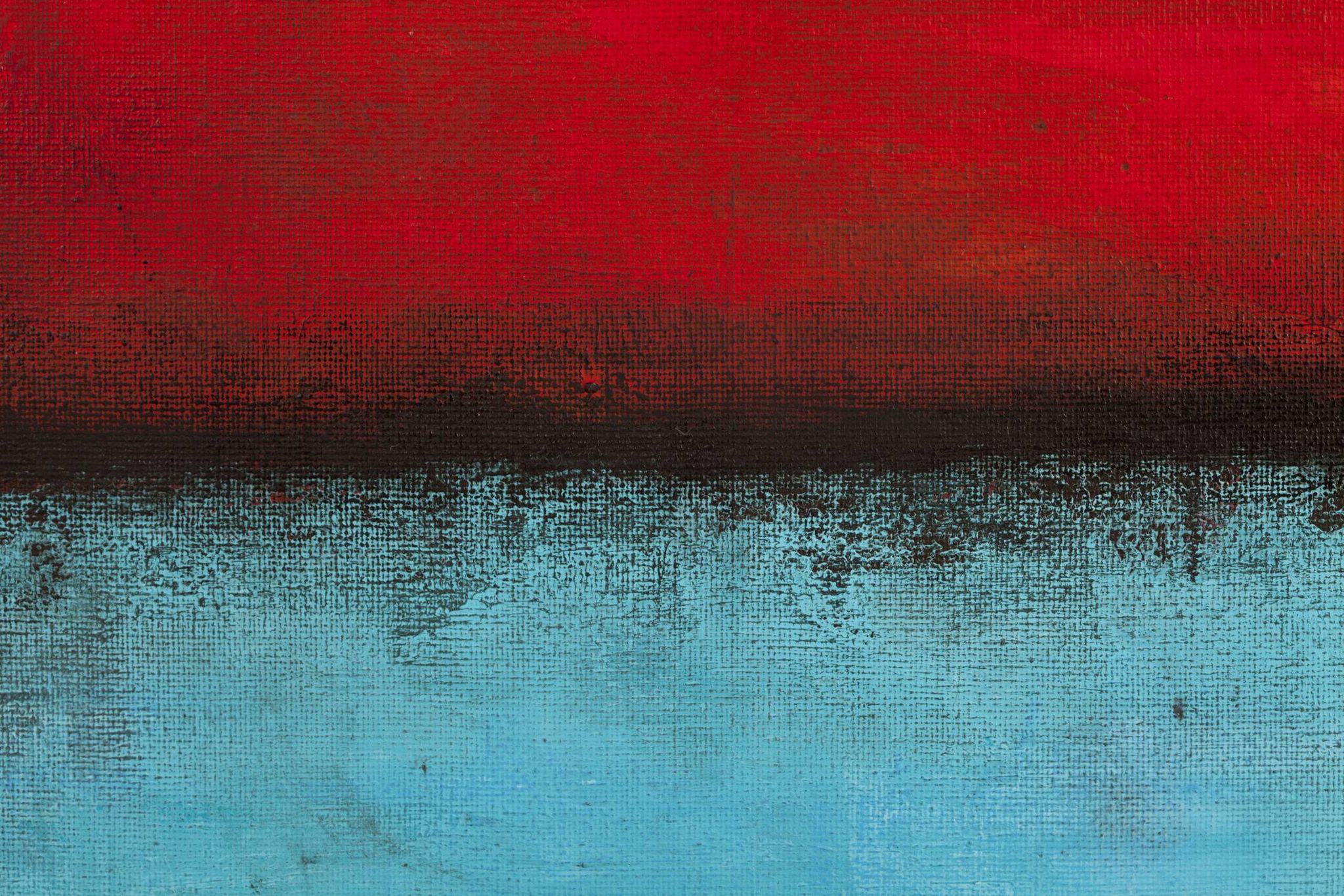 Red and Blue original minimalist abstract modern painting on stretched canv