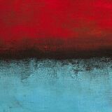 Red and Blue original minimalist abstract modern painting on stretched canv