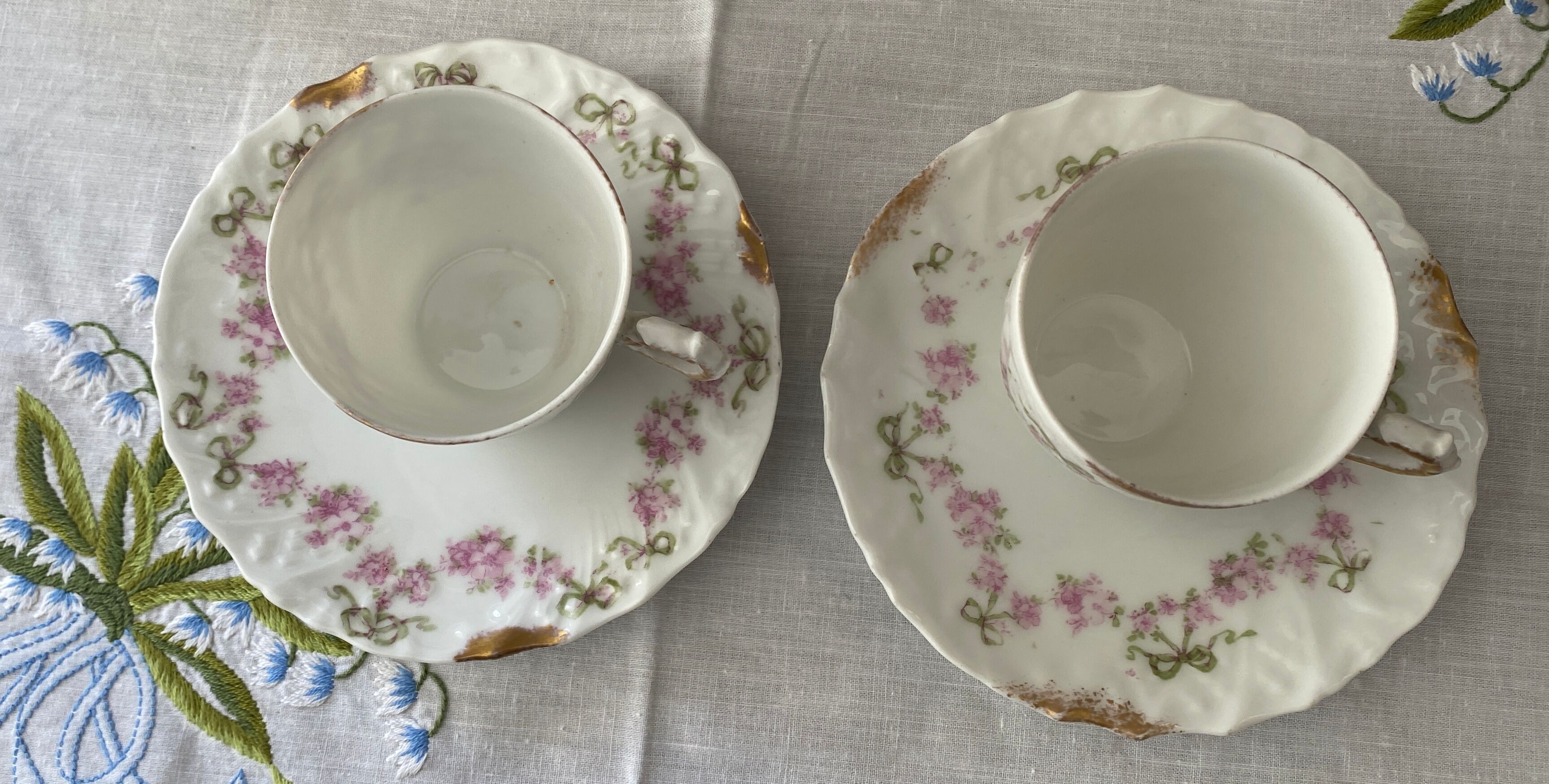Duo of antique porcelain cups