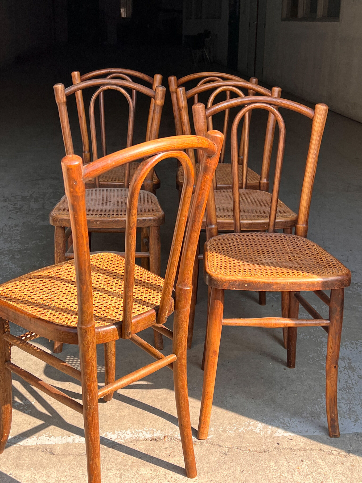 6 chairs bistro old cannage