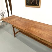 Grande table de ferme à rallonges en merisier massif - Années 1900