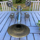 Silver-plated metal chandelier with 5 arms