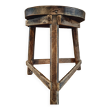 Tabouret Ancien en Chêne – Atelier Français (Années 1920)