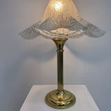 Mid century glass table lamp , 1970s