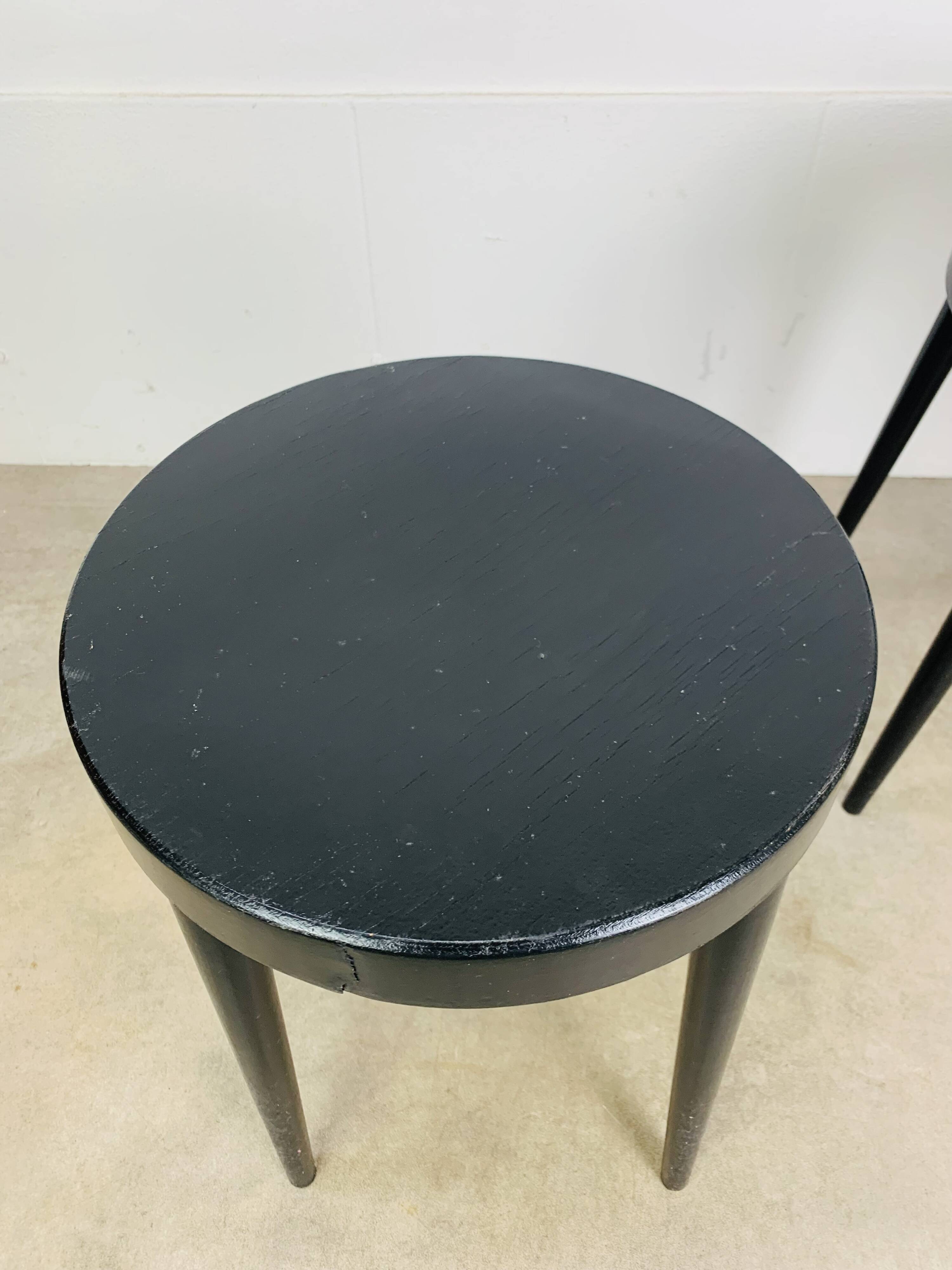 Pair of black Baumann stools, 1960s