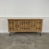 Vintage Audoux Minnet style  rattan sideboard