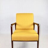 Fauteuil en tweed jaune, années 1970