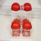 Condiment service oil vinegar salt pepper vintage plexi and red plastic