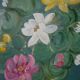 Metal serving tray with hand-painted floral decoration in a country flea market style