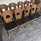 Suite de 10 chaises de bistrot Baumann modèle "Gentiane" vintage, années 1960