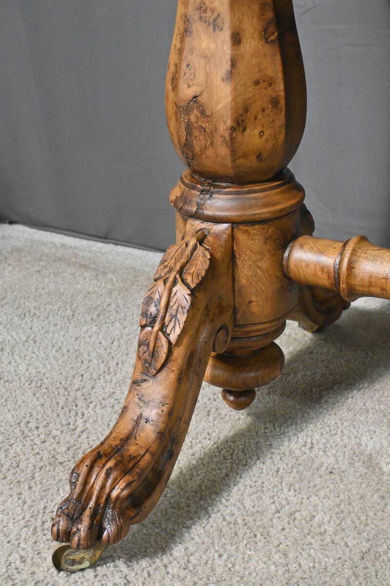 Victorian Amboyna Burl Desk, England – Late 19th Century