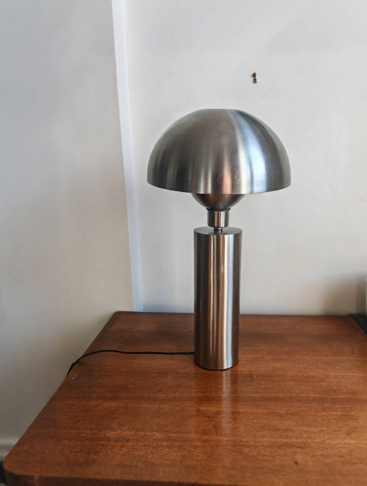 Large brushed metal mushroom lamp - Swedish Design / Upcycling