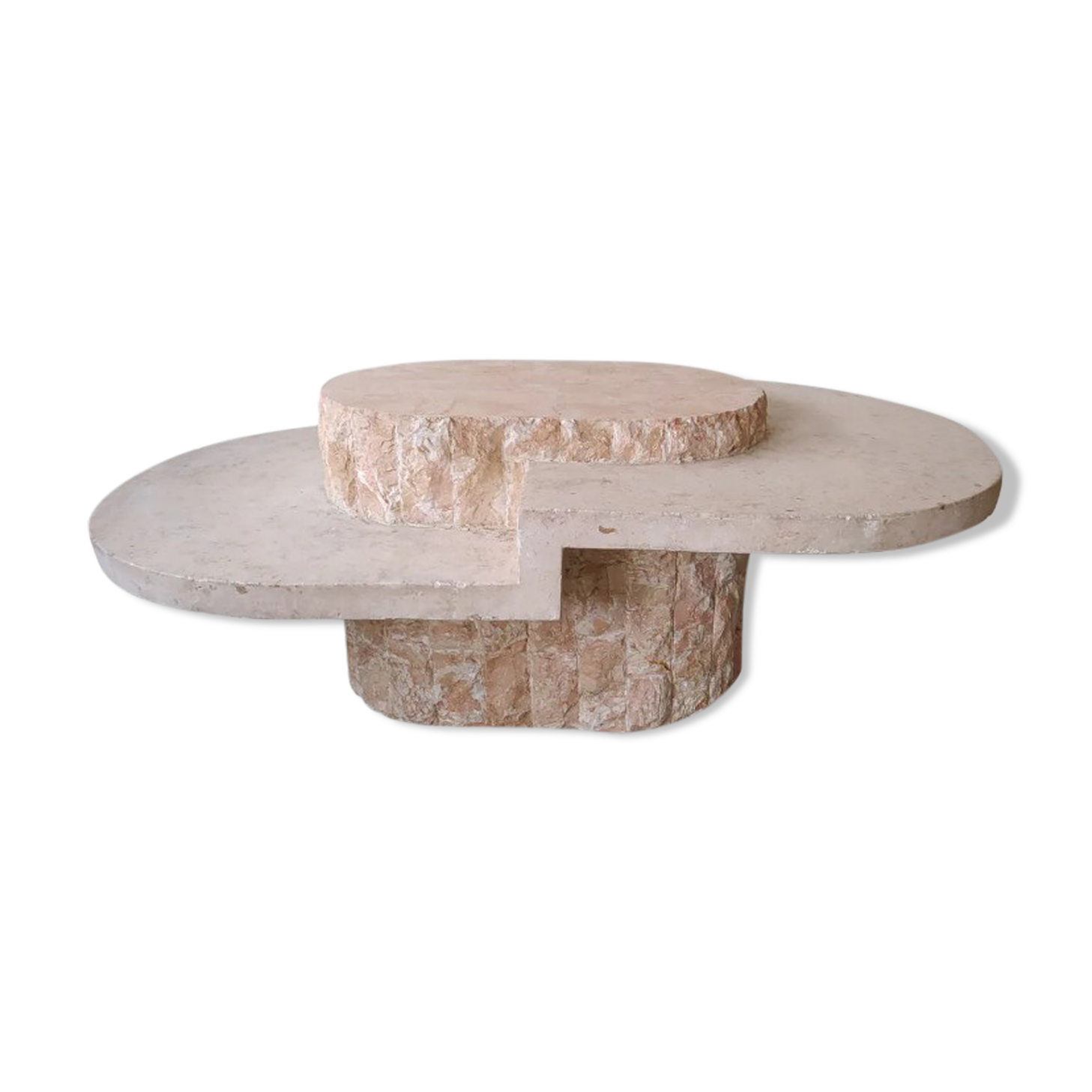 Oval coffee table in peirre and marble