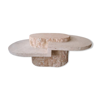 Oval coffee table in peirre and marble