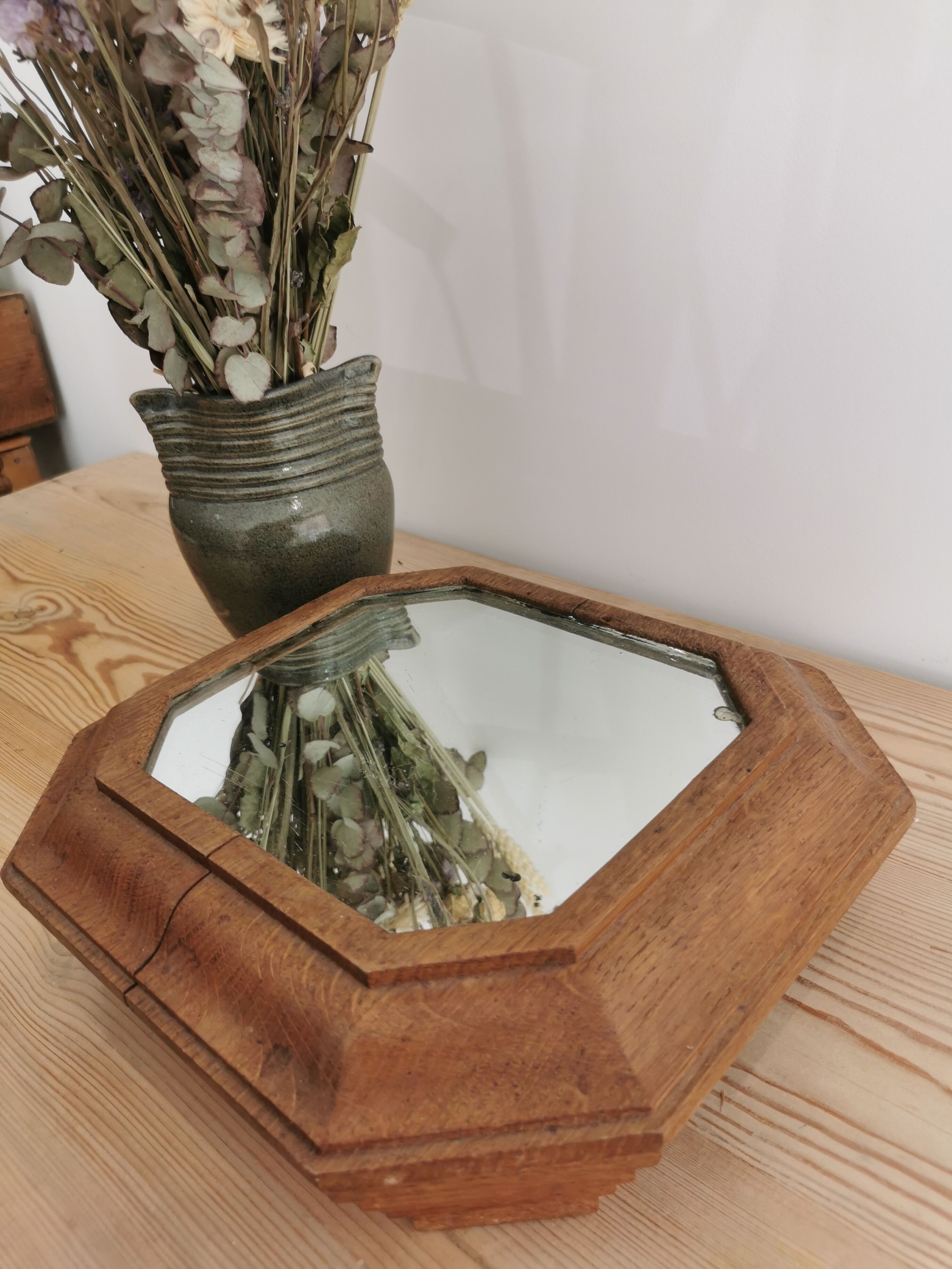 Mirror underside in solid wood art deco