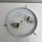 Vintage opal glass ceiling light Saturne Leucos 1970 Italy Diameter 39