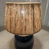 Vintage lamp in enamelled stoneware and jute rope