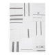 Tapis Kilim contemporain vintage Off White et noir 7x10, 218x307 cm