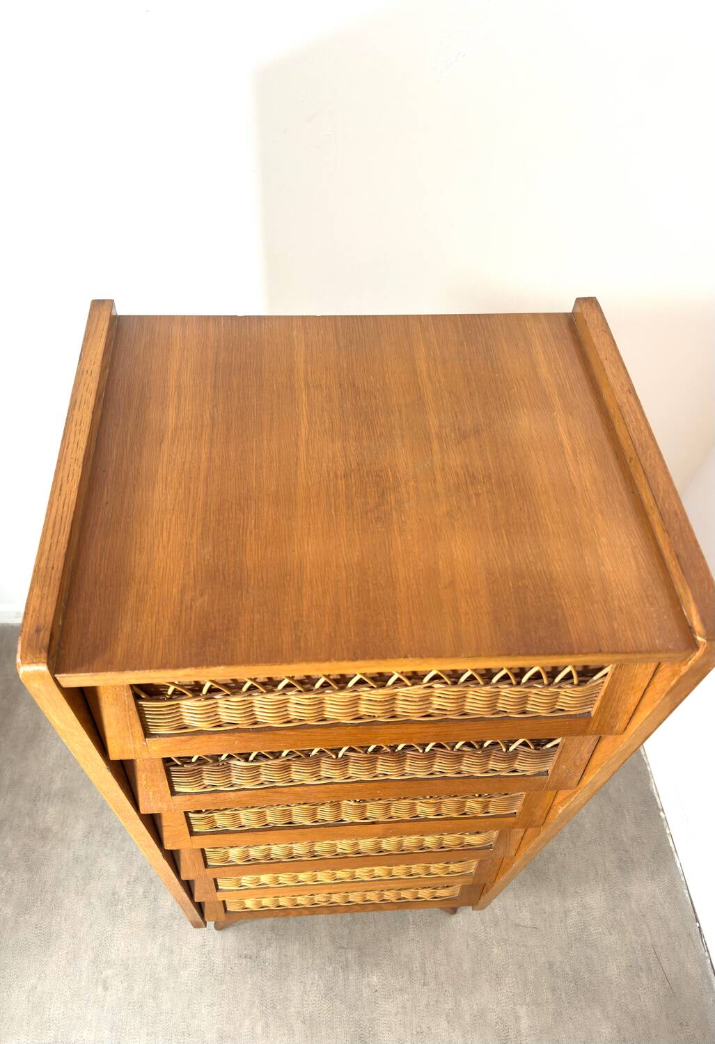 Vintage rattan chest of drawers