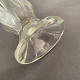 glass vase with carved leaf decoration
