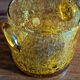 Small vase or amber bubbled glass tealight holder