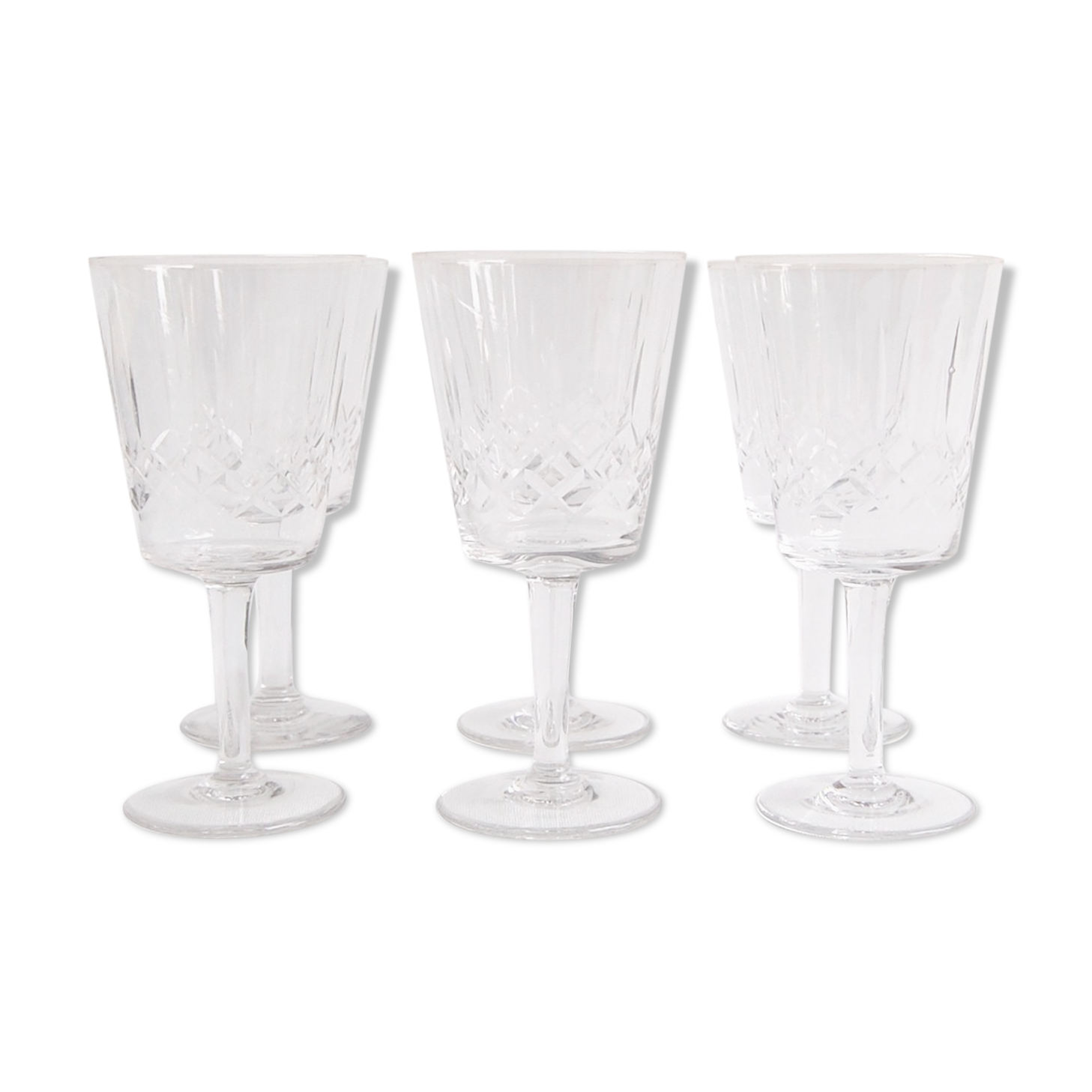 Set of 6 wine glasses - Burgundy - by Zéphir Busine for the Verreries de Boussu 1960s