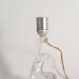 Sculptural Clear Crystal Glass Table Lamp by Schneider, France, 1950s