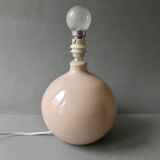 Ceramic lamp, pastel pink, around 1990.
