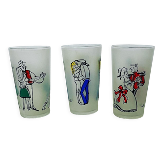 Lot de 3 verres Cabu