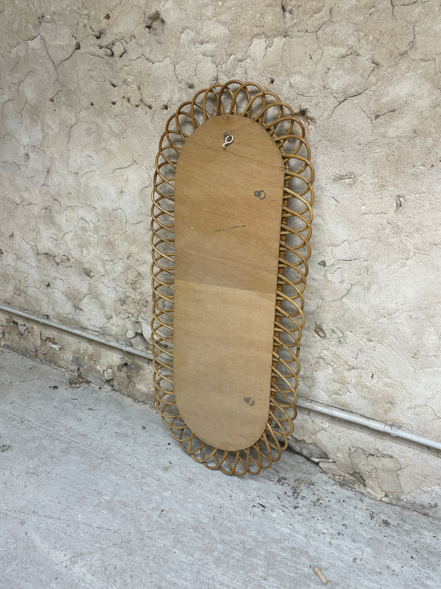 Vintage rattan mirror
