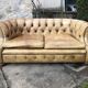 2-seater Chesterfield sofa in tan leather