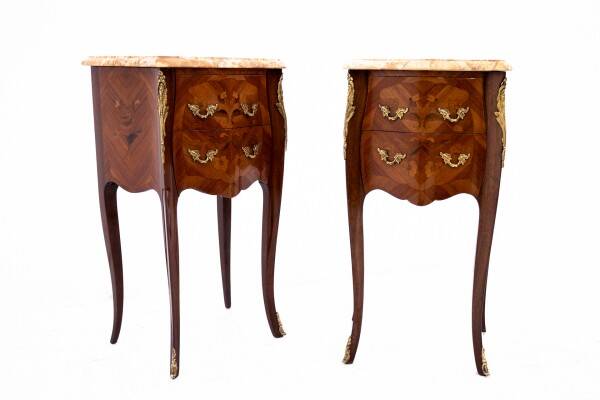 Pair of bedside tables, early 20th century, France.