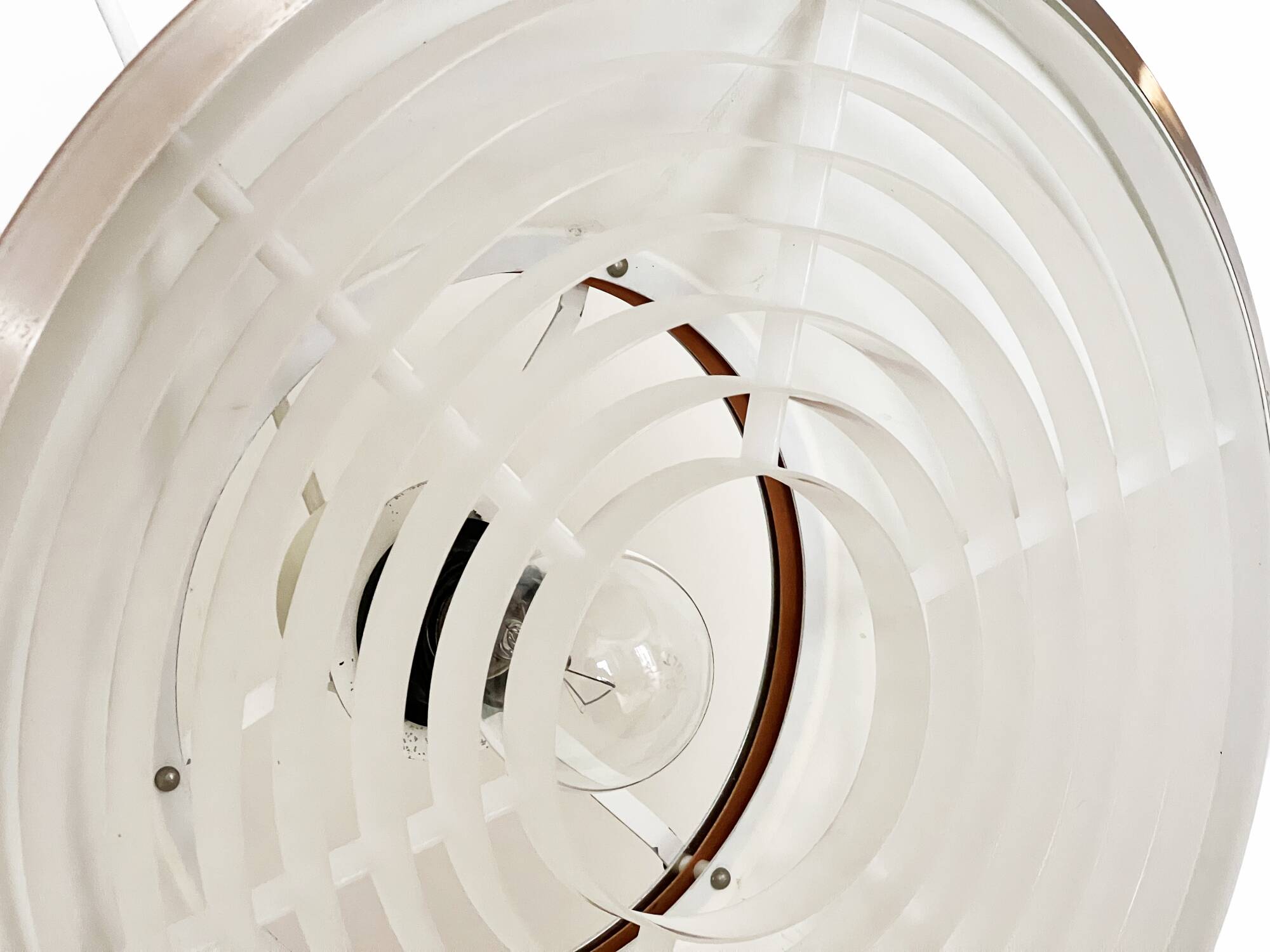 Copper colored aluminium pendant light by Carl Thore for Granhaga Metall. Sweden 1970s