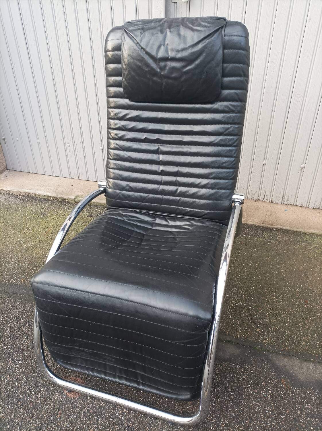 Vintage black leather armchair