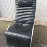 Vintage black leather armchair