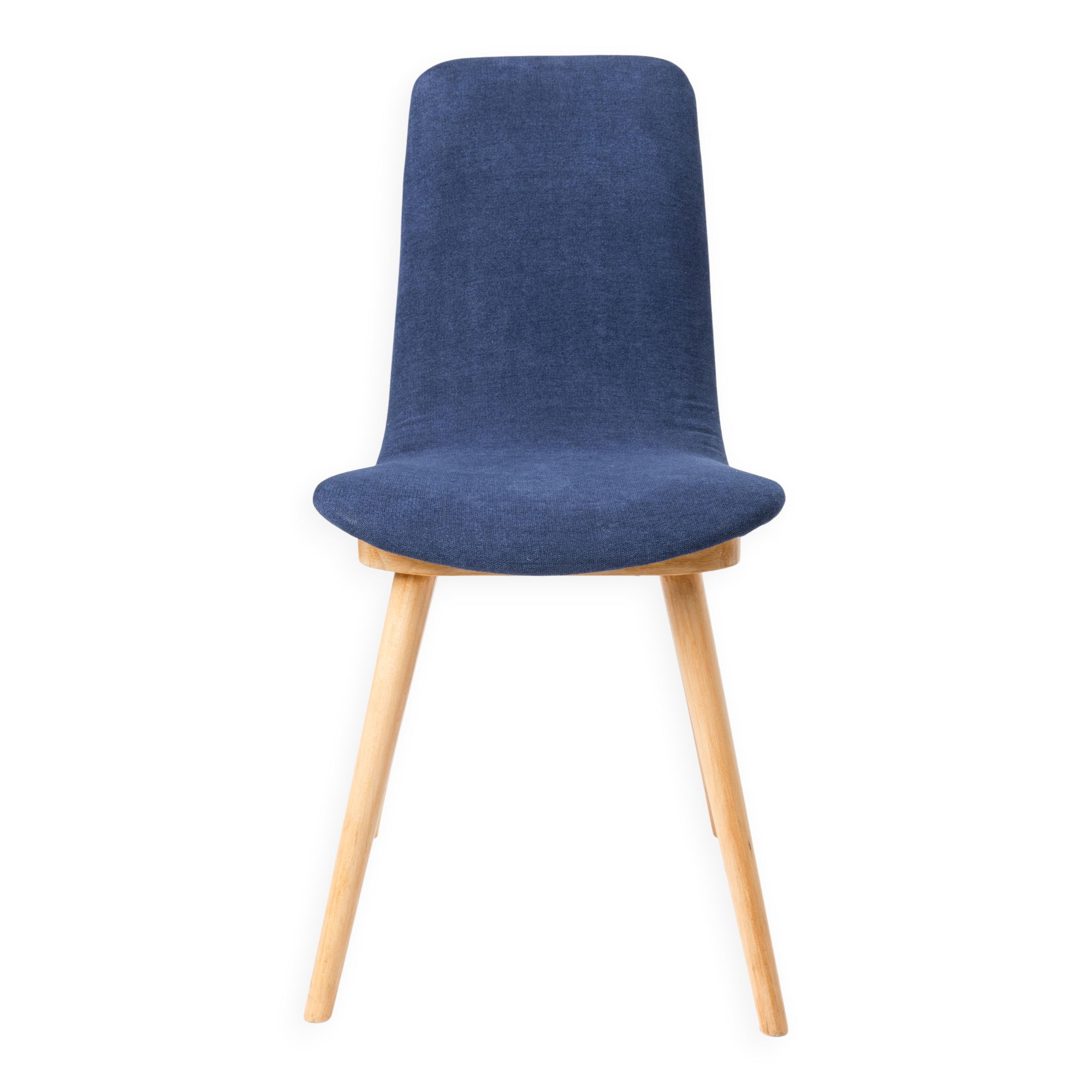 Mid-century navy blue vintage armchair, made by Fameg Factory in Poland, 1960s.