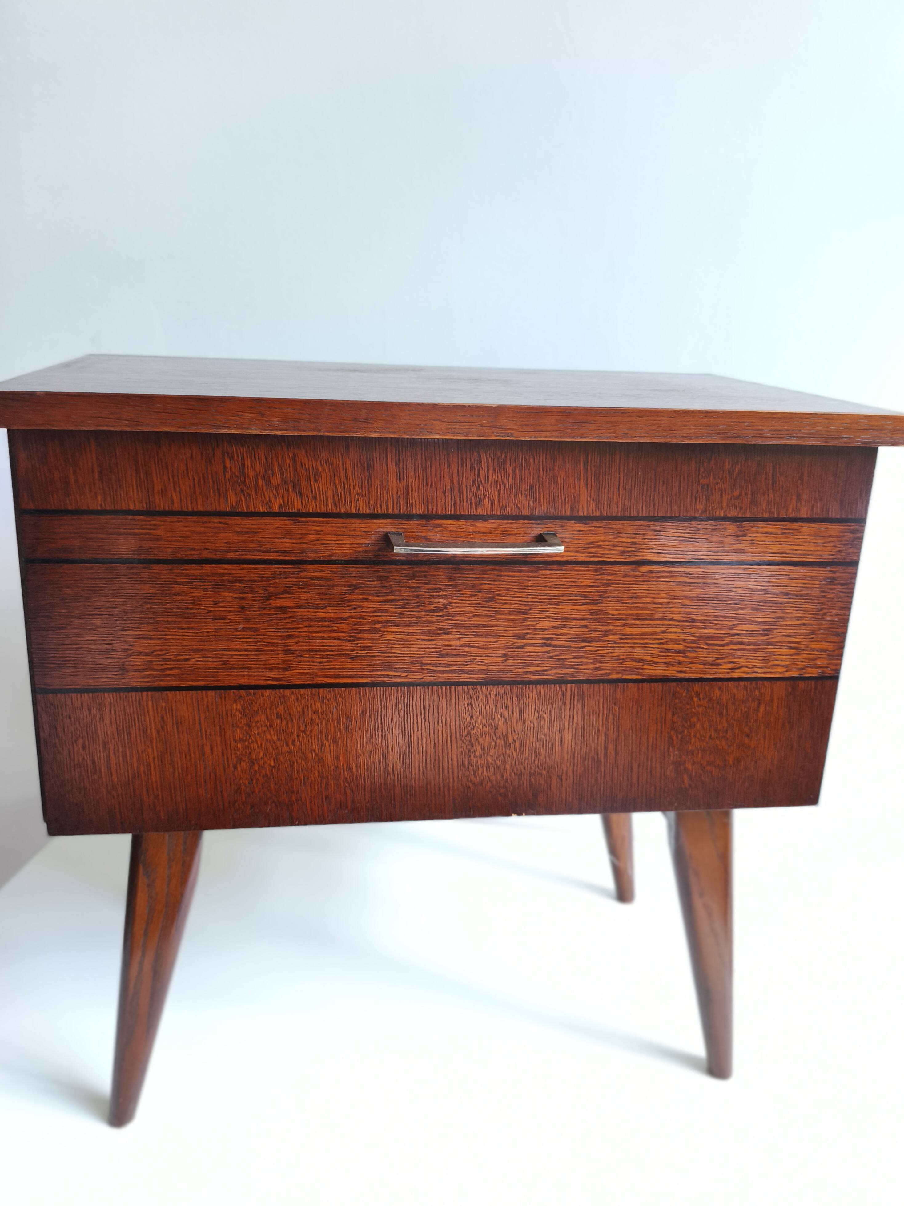 Vintage side table with compass legs