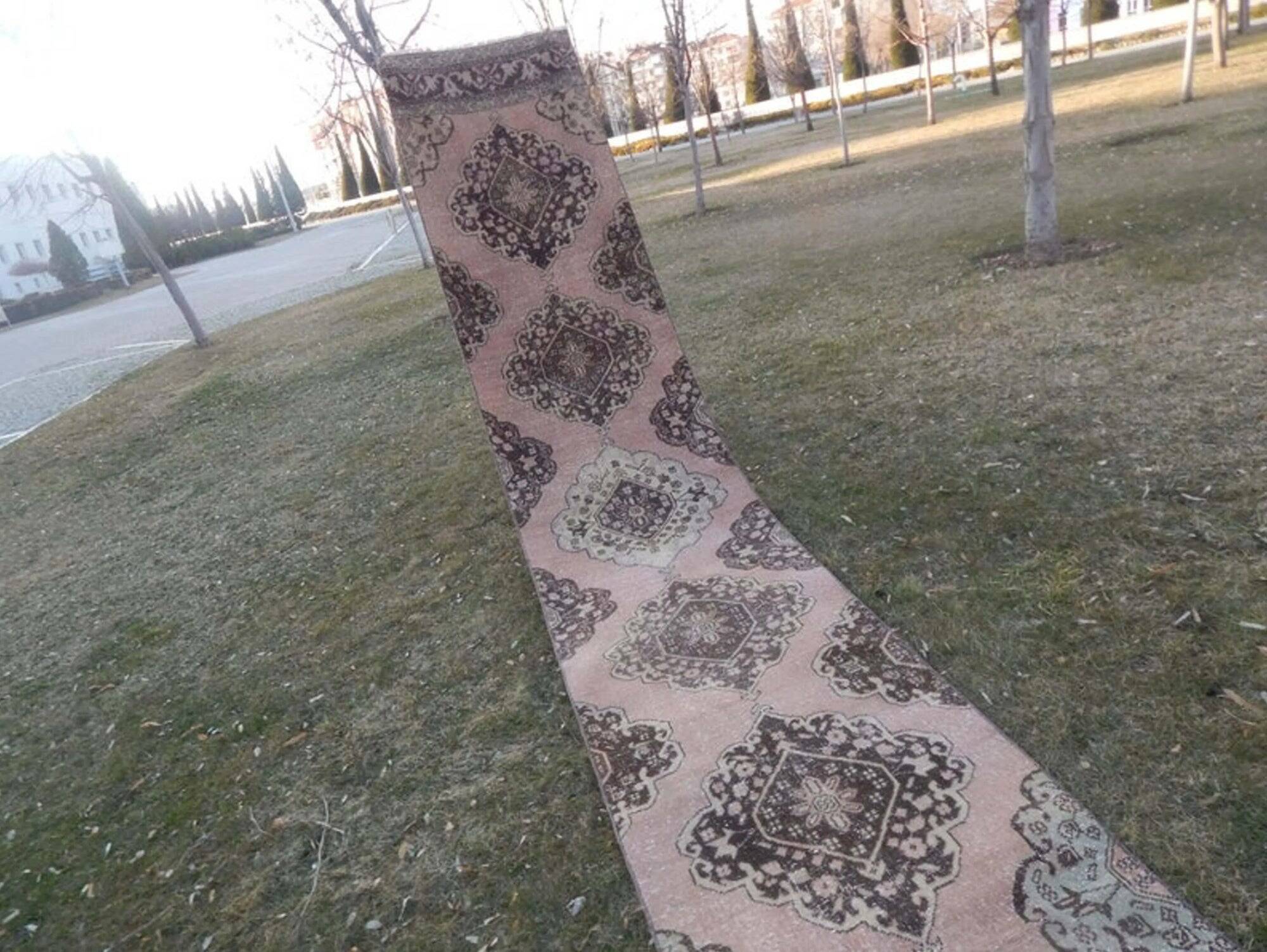 Vintage Turkish hallway rug 80x775 cm