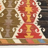 9x12 Geometric Style Turkish Vintage Kilim Rug, 264x383Cm