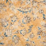 2x10 Orange & Navy Blue Floral Vintage Runner Rug, 73x297Cm