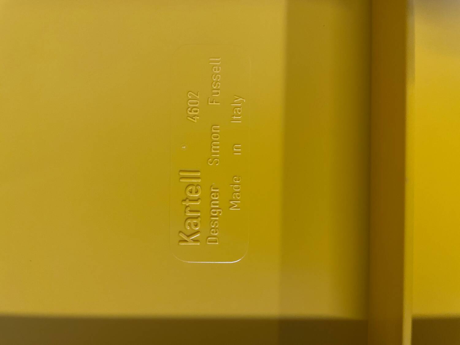 Yellow chest of drawers model 4601 by Simon Fussell for Kartell, 1970s