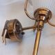 pair of wall-mounted torch lights corner 1950-1960 Arlus or Lunel glass metal