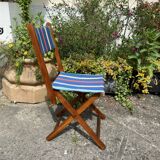 PRODUCT BHV - Folding chair wood and canvas 1960 vintage