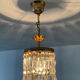 Lustre vintage lanterne doré à pampilles