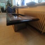 Transformable coffee table in marble and brass – fedam – italian design