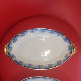 Plat ovale avec anses.Porcelaine. France.Epoque Art déco.