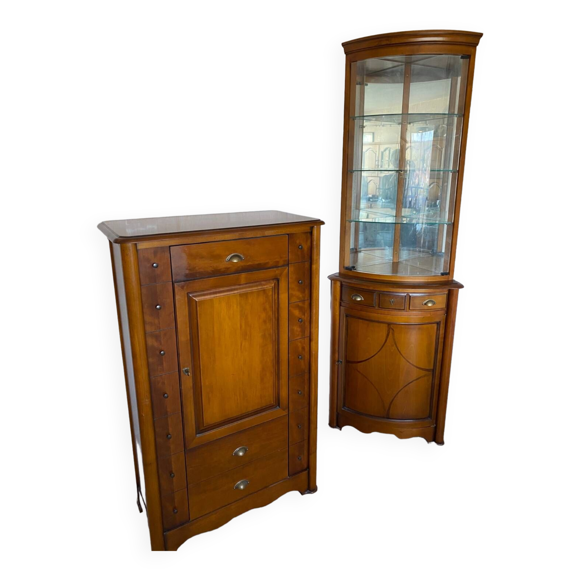 Set: bar and corner unit in solid cherry