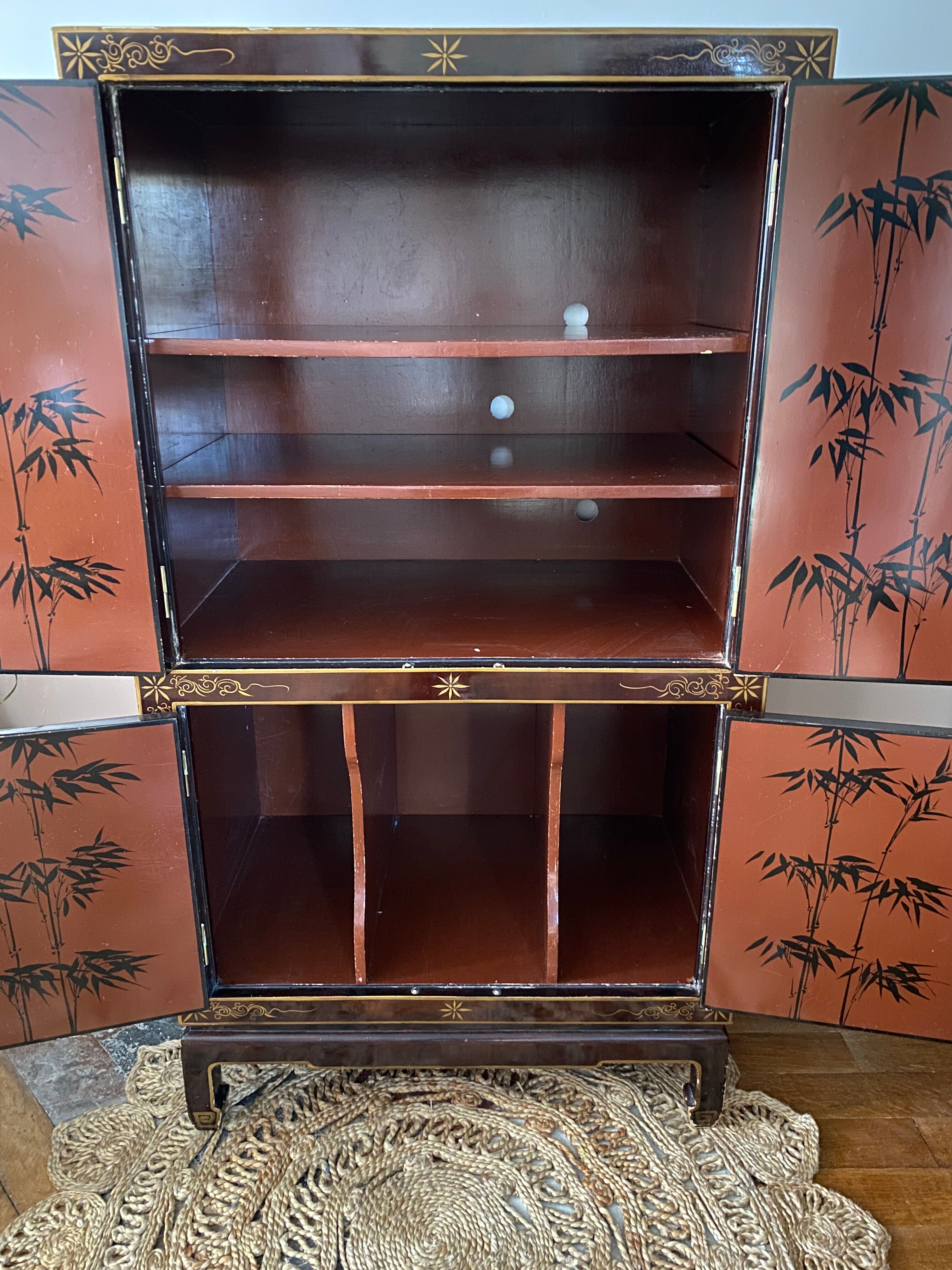 Asian Chinese lacquered sideboard furniture